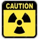 Radioactivity label / category per 50sheets, Yellow background & radioactivity logo black